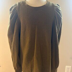 Madewell Green Puff Sleeve Top Medium